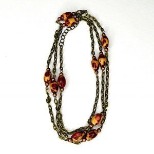 Leopard Skin Necklace-Antique Bronze-Wrap Bracelet
